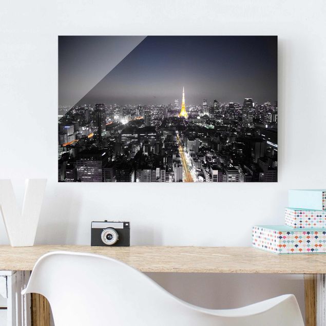 Glass prints architecture and skylines Tokyo