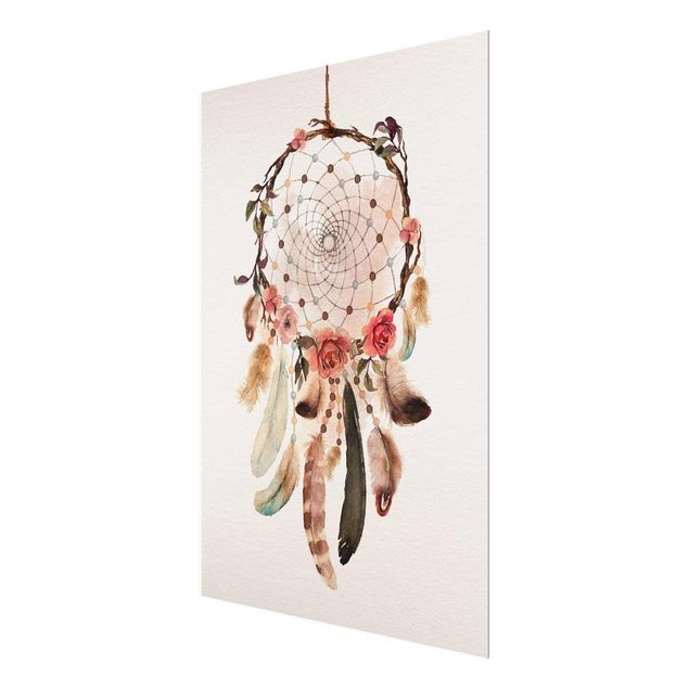 Glas Magnetboard Dream Catcher With Beads