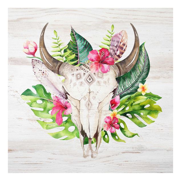 Prints Tropical Flower Skull