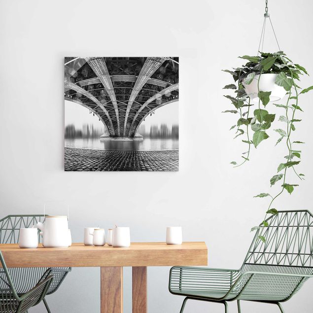 Glass prints architecture and skylines Under The Iron Bridge