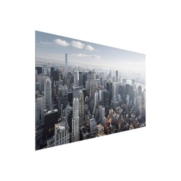 Glass prints architecture and skylines Upper Manhattan New York City