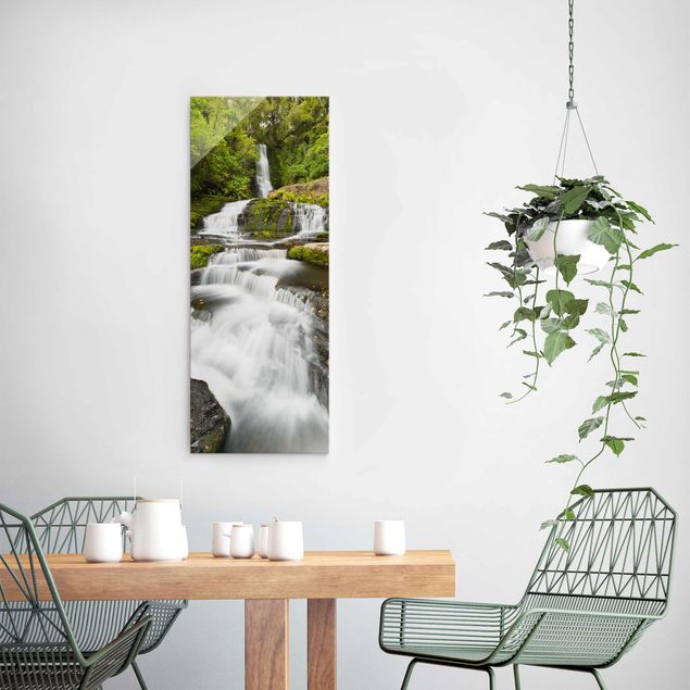 Glass prints waterfall Upper Mclean Falls In New Zealand