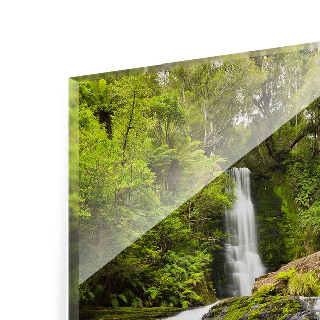 Green art prints Upper Mclean Falls In New Zealand