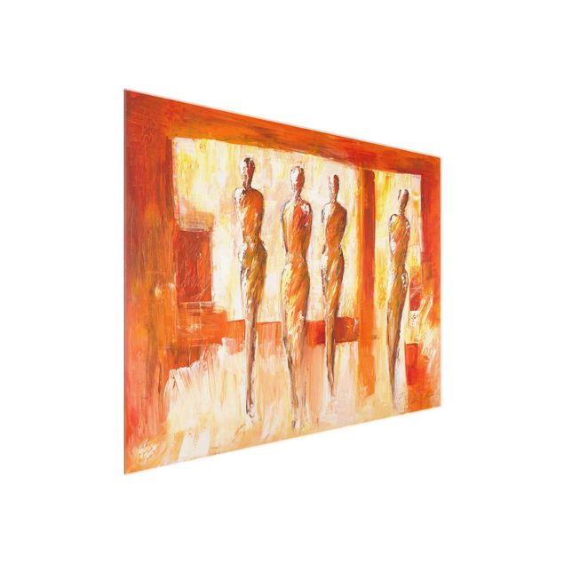 Prints modern Petra Schüßler - Four Figures In Orange