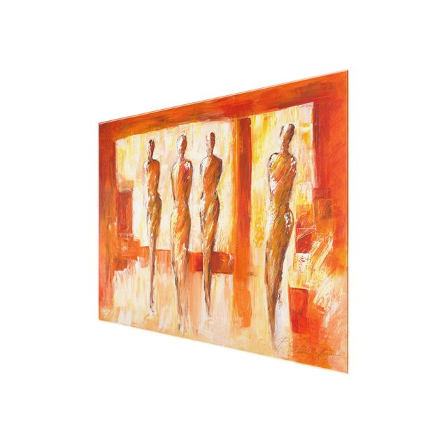 Prints Petra Schüßler - Four Figures In Orange