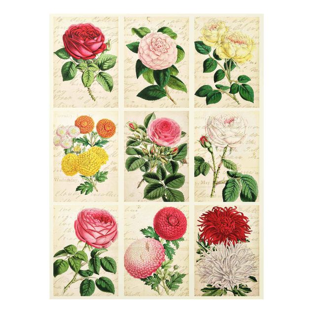 Floral canvas Vintage Floral Collage