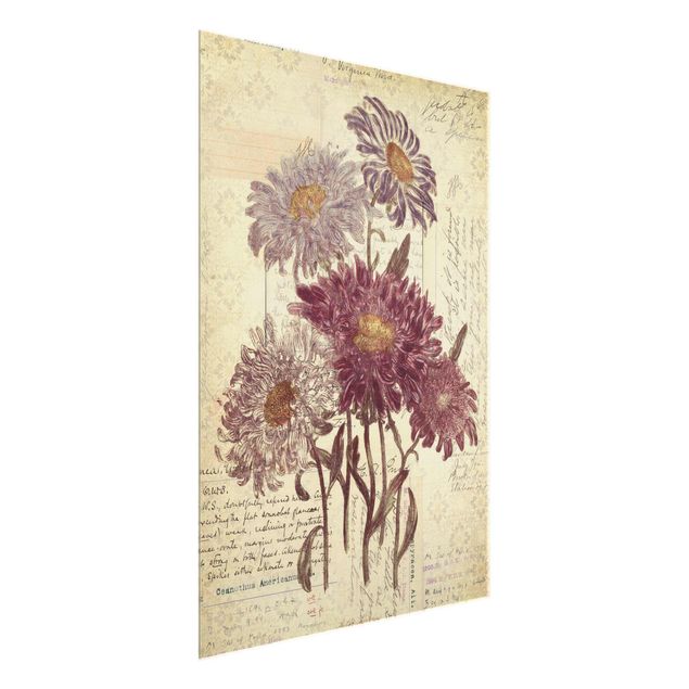 Prints floral Vintage Flowers With Handwriting