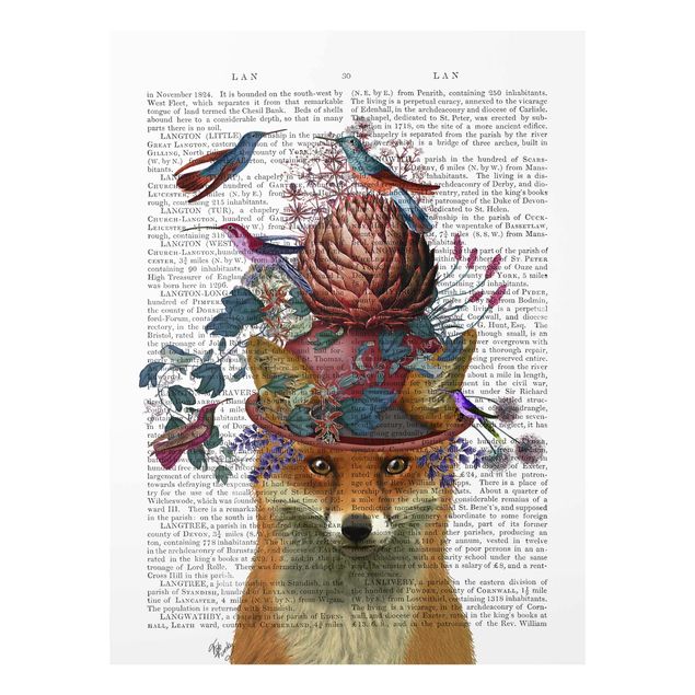 Prints multicoloured Fowler - Fox With Artichoke