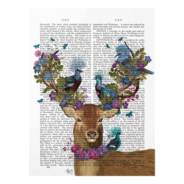 Animal canvas Fowler - Deer With Pigeons