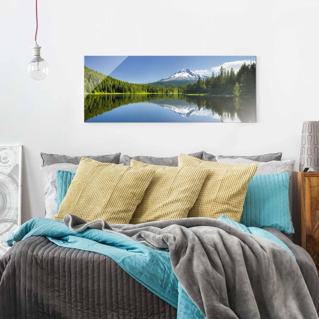 Landscape wall art Volcano With Water Reflection