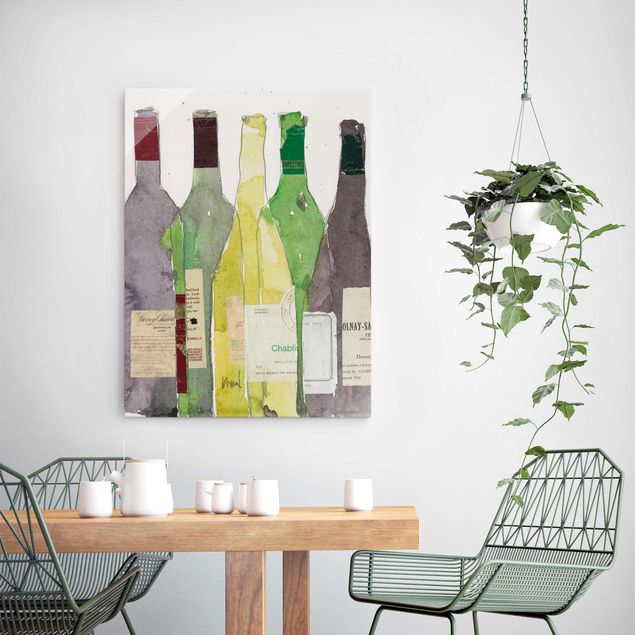 Green canvas wall art Wine & Spirits III