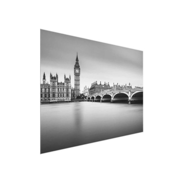 Glass prints architecture and skylines Westminster Bridge And Big Ben