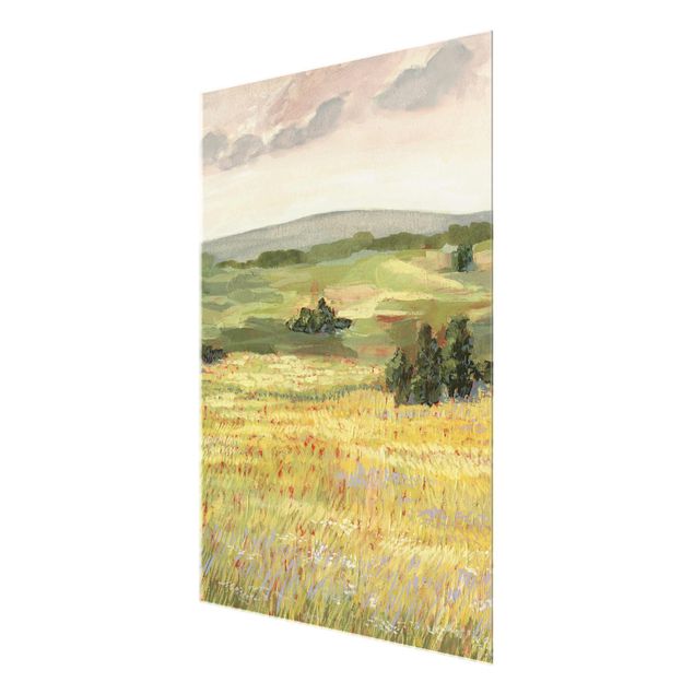 Green canvas wall art Meadow In The Morning I