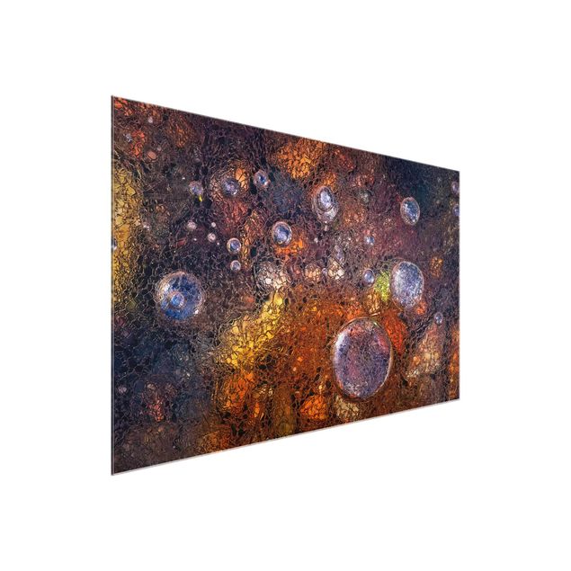Abstract glass wall art Winter In Autumn
