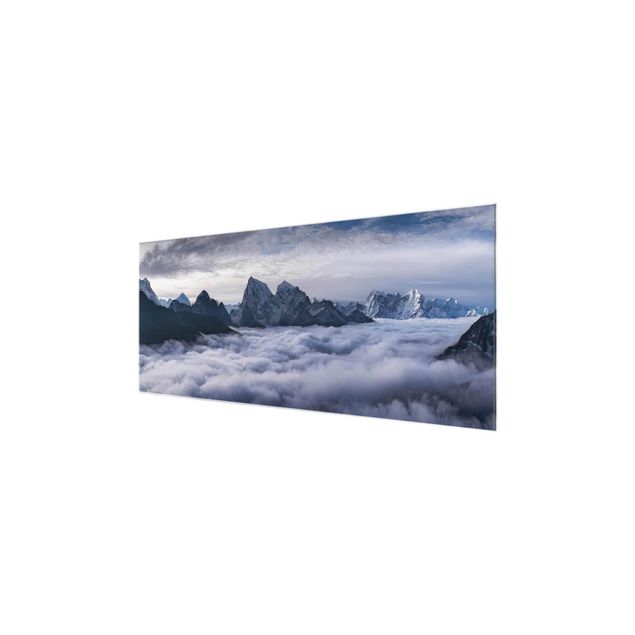 Glass prints landscape Sea Of ​​Clouds In The Himalayas