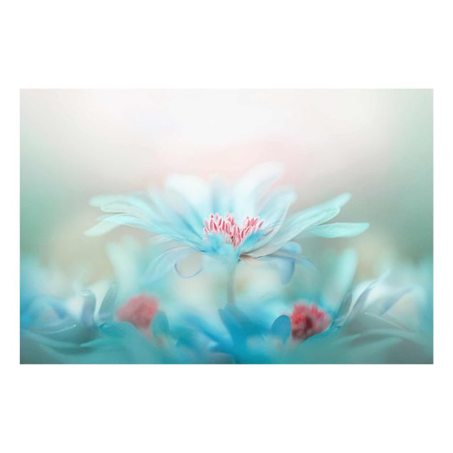 Turquoise prints Delicate Flowers In Pastel