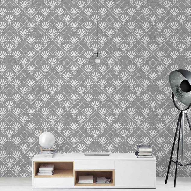 Contemporary wallpaper Glitter Look With Art Deko On Grey Backdrop