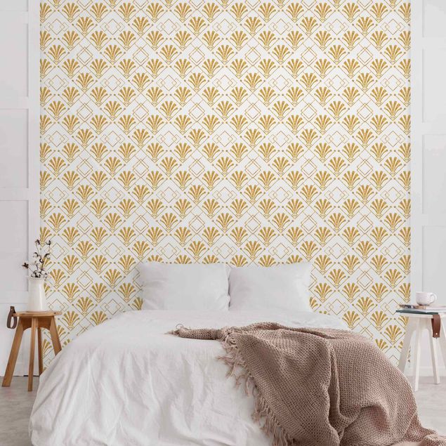 Vintage aesthetic wallpaper Glitter Optic With Art Deco Pattern In Gold