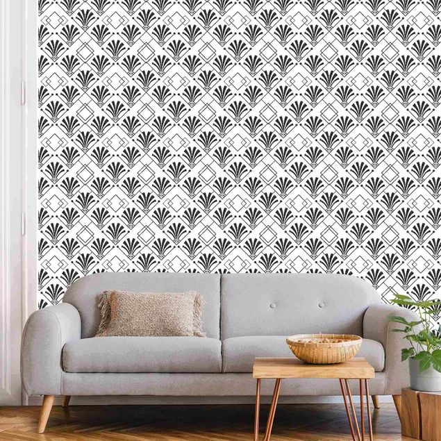 Wallpapers geometric Glitter Look With Art Deko In Black