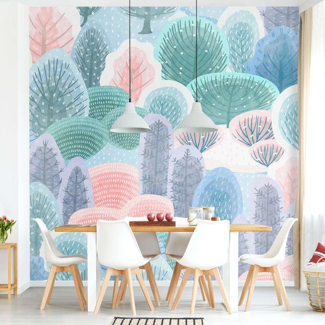 Adhesive wallpaper happy Forest In Pastel