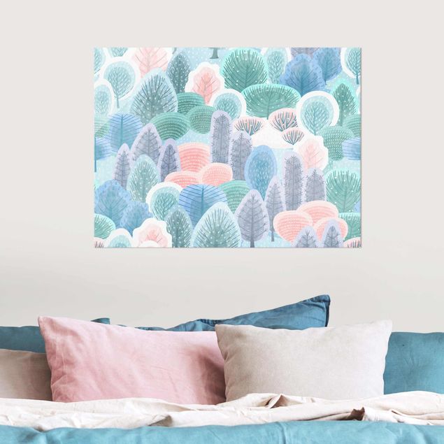 Kids room decor happy Forest In Pastel
