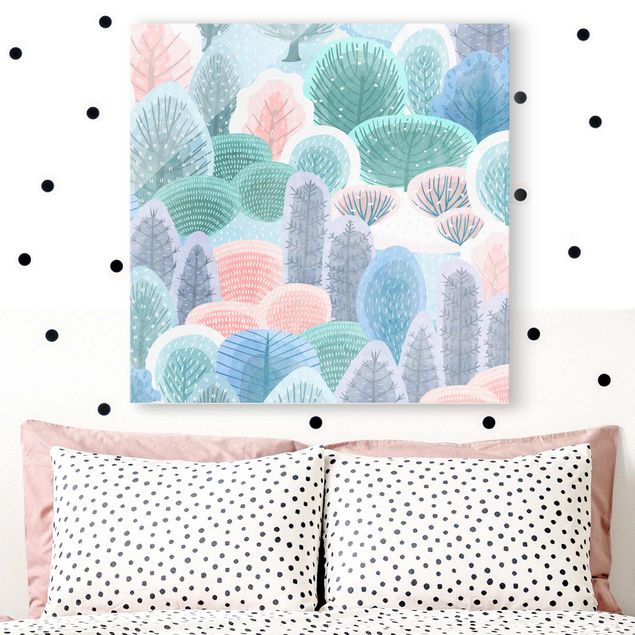 Kids room decor happy Forest In Pastel