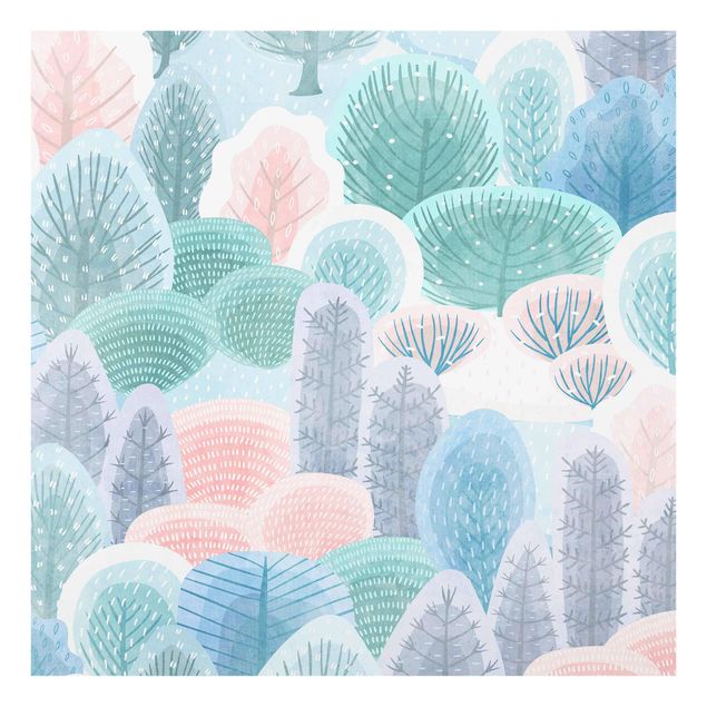 Glass prints flower happy Forest In Pastel
