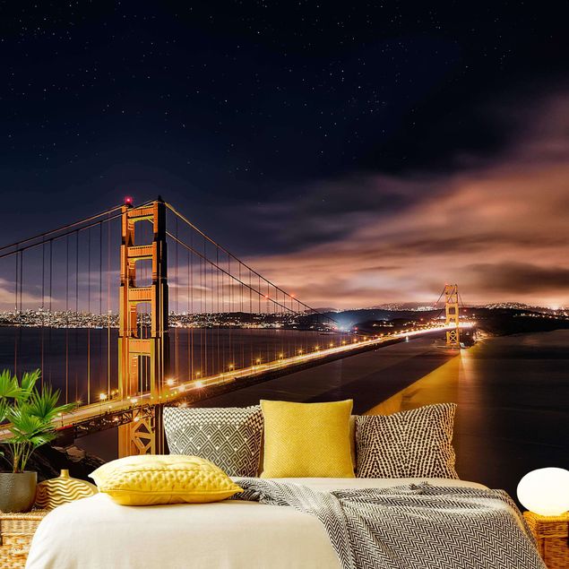 Modern wallpaper designs Golden Gate To Stars