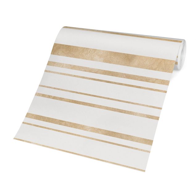 Peel and stick wallpaper Golden Glitter Stripes
