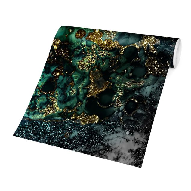 Wallpapers black Golden Sea Islands Abstract
