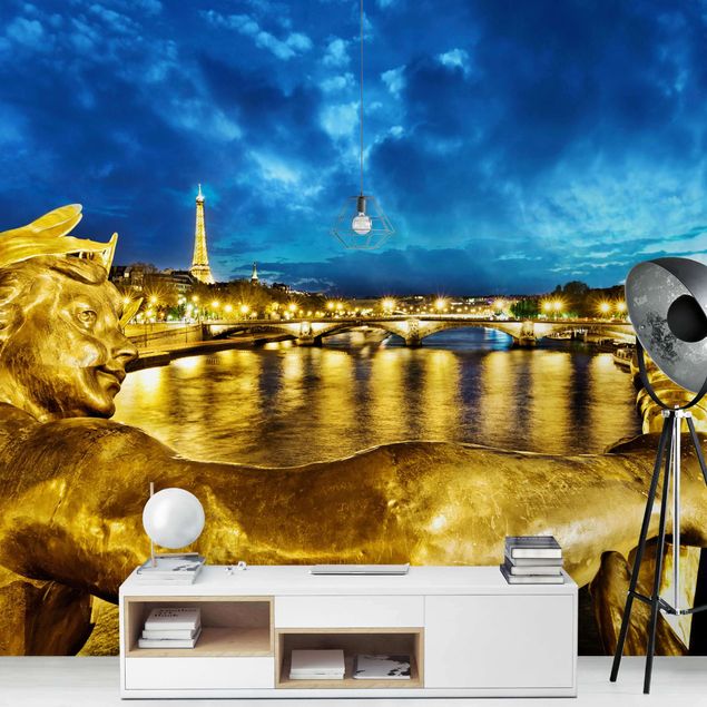 City skyline wallpaper Golden Paris