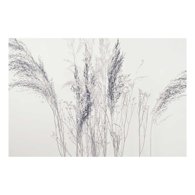 Grey canvas wall art Variations Of Grass