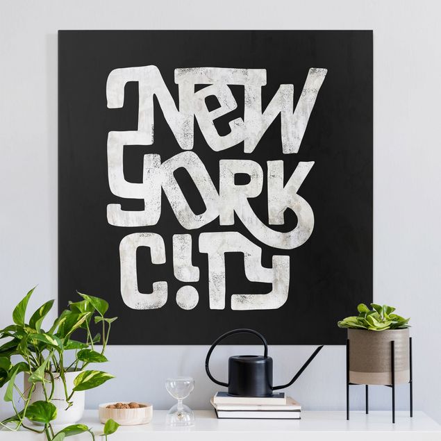 Canvas New York Graffiti Art Calligraphy New York City Black