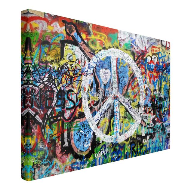 Prints multicoloured Graffiti Wall Peace Sign