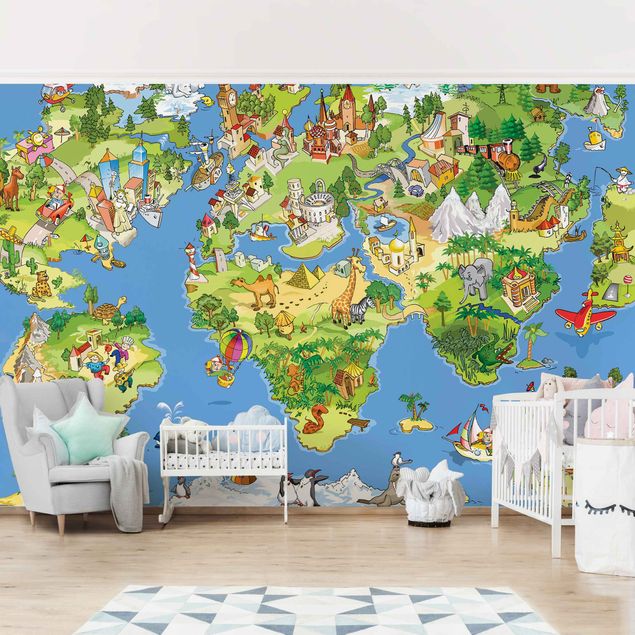 Nursery decoration Great and funny Worldmap