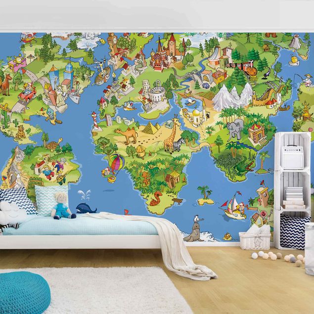 Blue wallpaper Great and funny Worldmap
