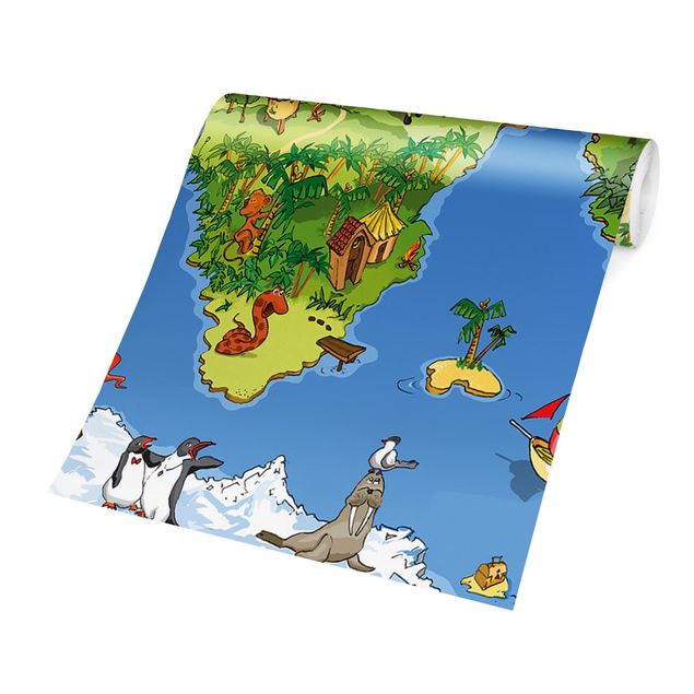 Self adhesive wallpapers Great and funny Worldmap