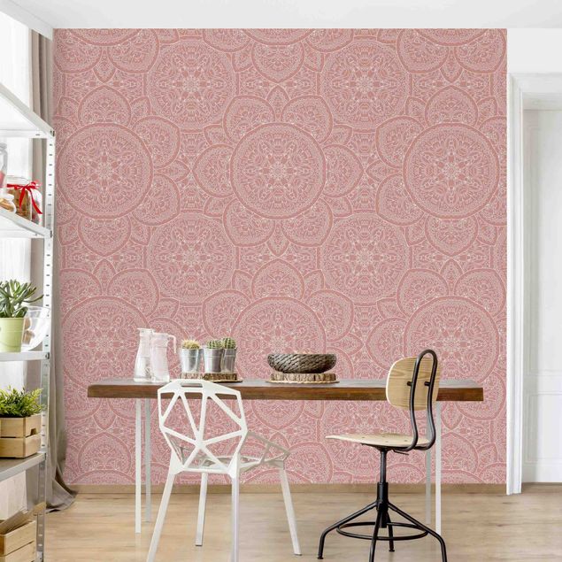 Kitchen Large Mandala Pattern In Antique Pink