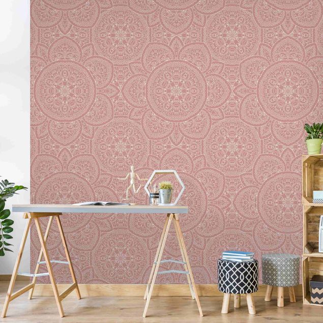 Wallpapers ornaments Large Mandala Pattern In Antique Pink