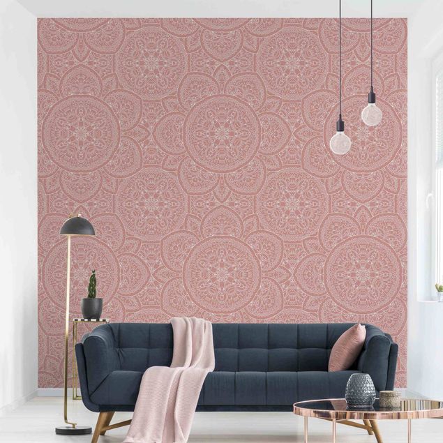 Wallpapers patterns Large Mandala Pattern In Antique Pink