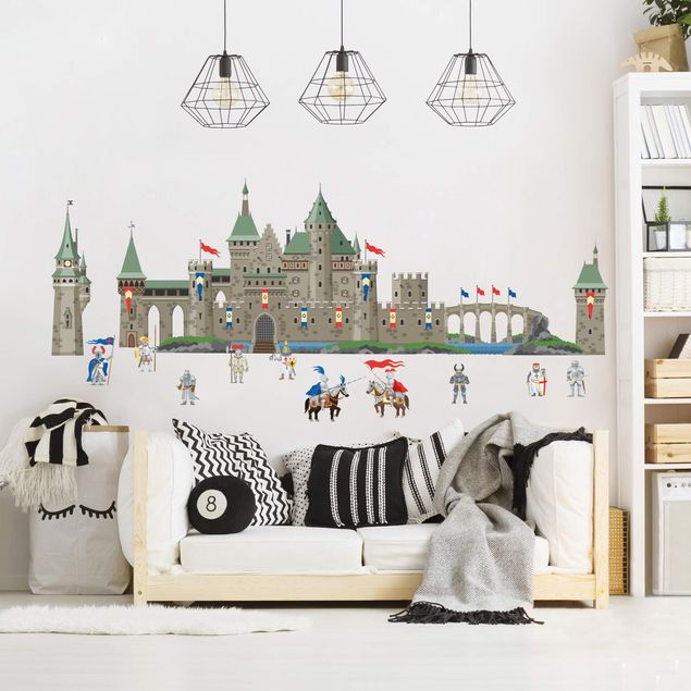 Animal print wall stickers Great knights with knights and horses