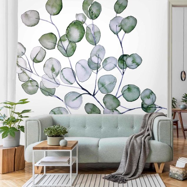 Wallpapers flower Green Watercolour Eucalyptus Branch