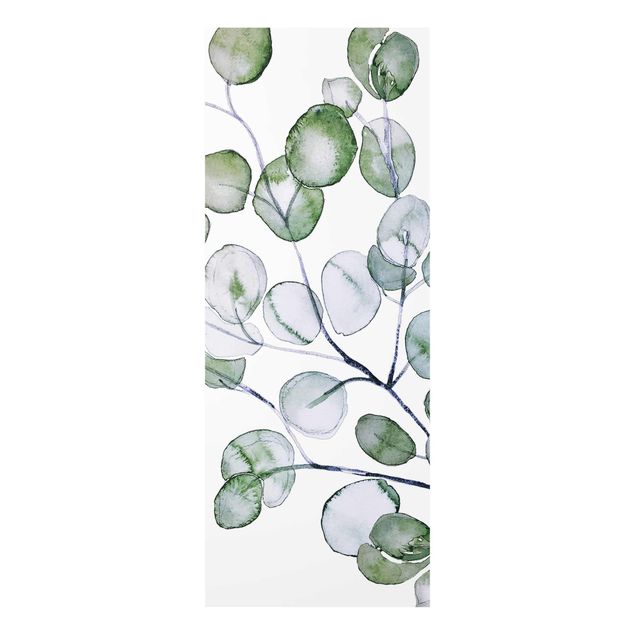 Green art prints Green Watercolour Eucalyptus Branch