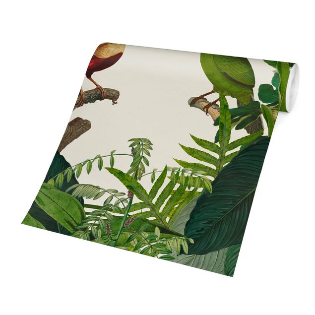 Wallpapers modern Green Paradise With Tropical Birds