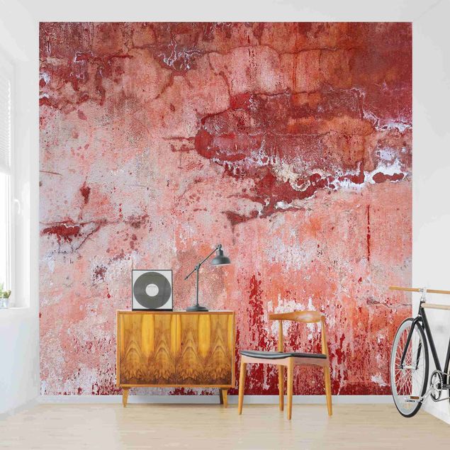 Kitchen Grunge Concrete Wall Red