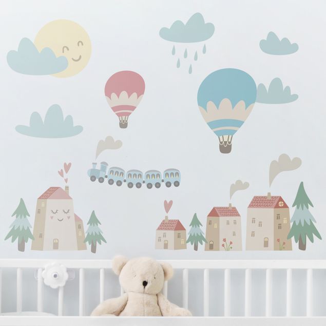 Wall stickers railway Houses and railways