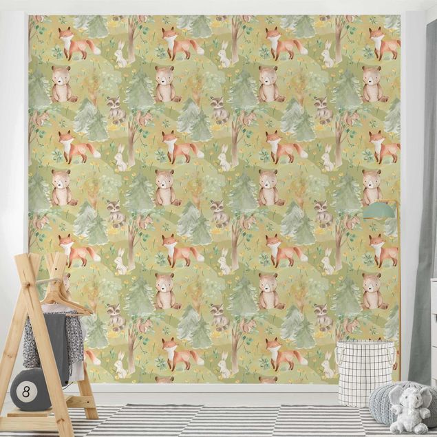 Wallpapers forest Rabbit And Fox On Green Meadow