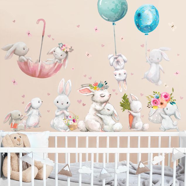 Wall stickers forest Hare family