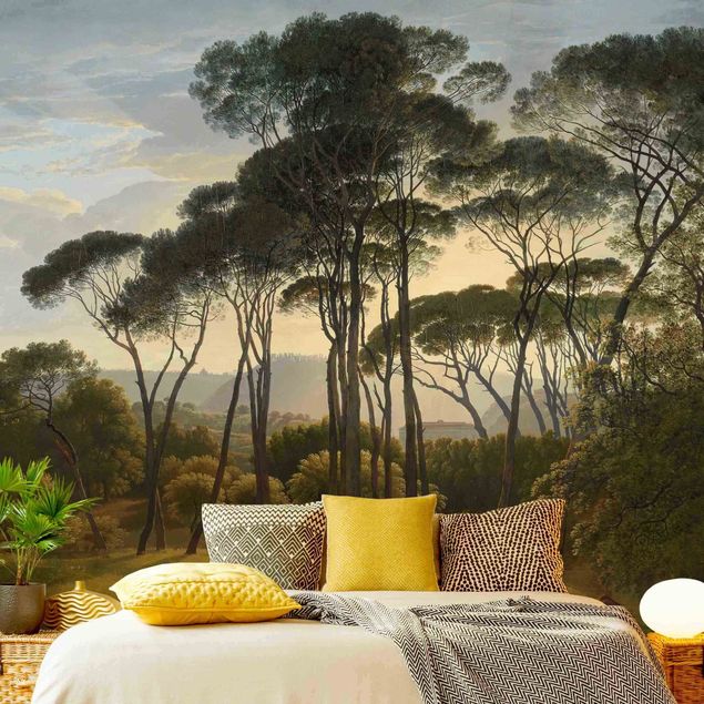 Aesthetic vintage wallpaper Hendrik Voogd Landscape With Trees In Oil