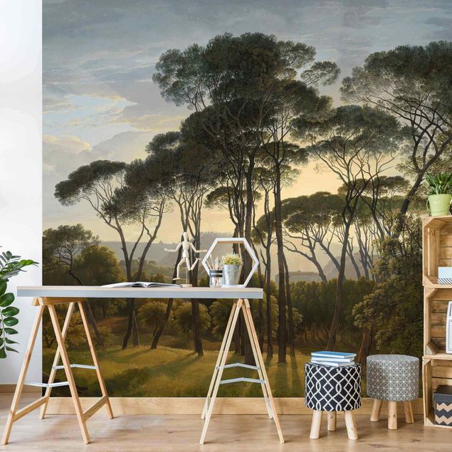 Modern wallpaper designs Hendrik Voogd Landscape With Trees In Oil